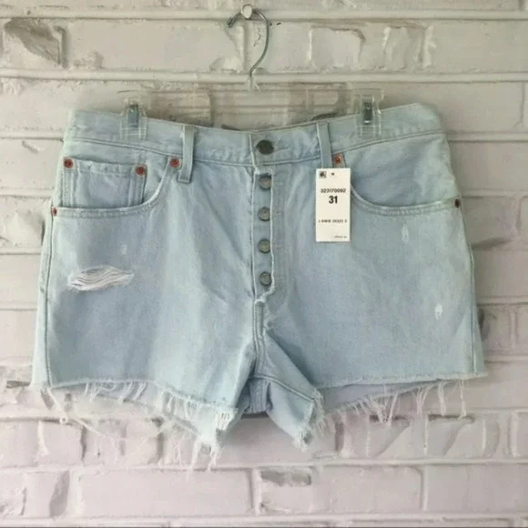 Levi’s 501 High Rise Cutoff Denim Shorts NWT - Picture 8 of 12